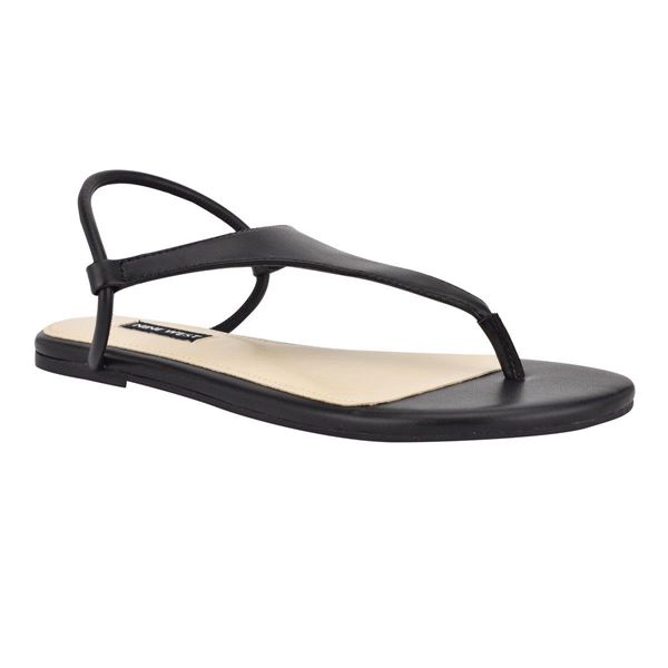 Nine West Braydin Stretch Black Flat Sandals | Ireland 99F02-4V37